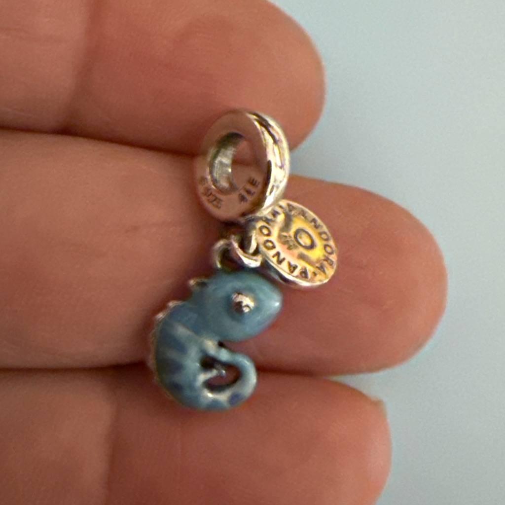 Pandora Silver And Blue Chameleon Charm Pandora Silver And Blue Chameleon Charm